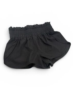 Black Athletic Shorts with a Cinched Elastic Waistband